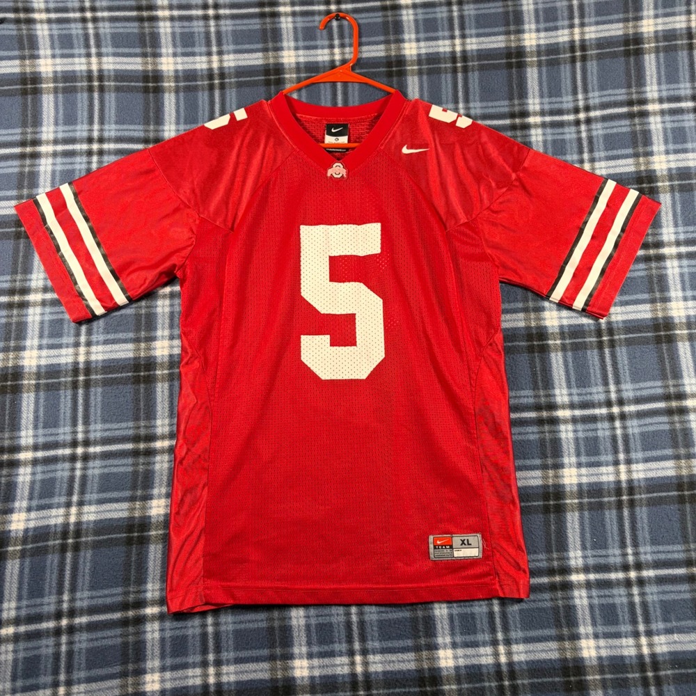Nike Ohio State Buckeyes Jersey Youth XL Red Number 5 Football Mesh Shirt